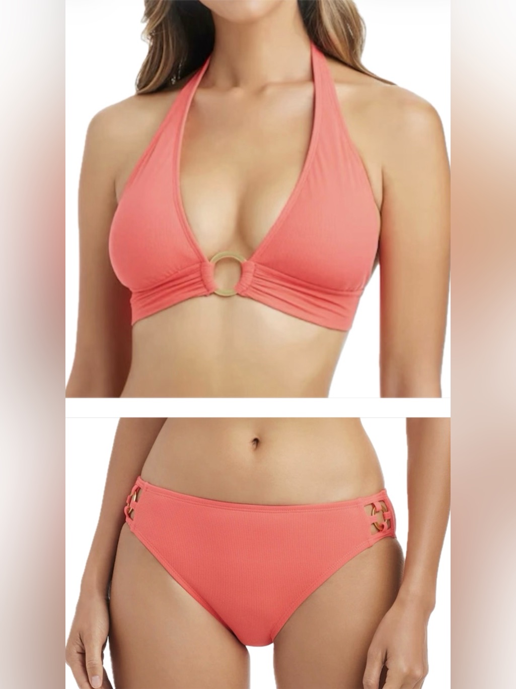 Bleu Rod Beattie Pique Ole Halter Bikini Top And Bottoms! Nwt! Size 8!!